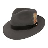 Stetson Downs Fedora Hat (6 7/8, Graphite)