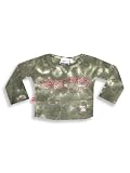 Wild Mango - Girls Long Sleeved Ribbed Tee, Dark Olive