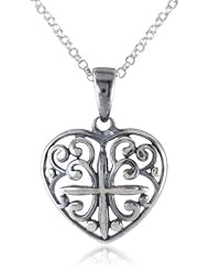 Sterling Silver Celtic Heart Pendant Necklace, 18"
