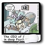 Londons Times Funny Medicine Cartoons - CEO Of Samsonite Explores Extra Baggage At Shrink - Mouse Pads