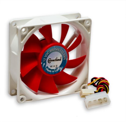 Connectland CL-VEN-B8X8 8CM Cooler Case Fan with High Performance Airflow (Red)