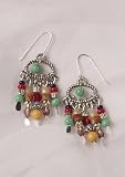 Pipestone and Glass Bead Dangle Earrings