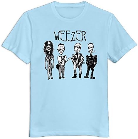 Rock Weezer Logo Cotton Men's Weight T-shirt Pre-cotton SkyBlue XX-Large