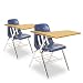 9700 Classic Series Chair Desk, Navy with Medium Oak Laminate Top, Two/ctn