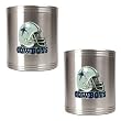 Dallas Cowboys 2pc Stainless Steel Can Holder Set- Helmet Logo NFL Football