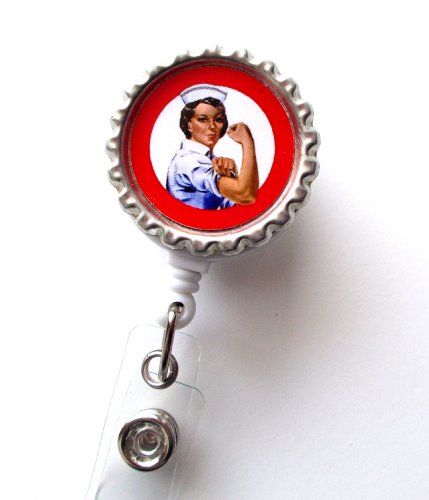 Rosie the Riveter Nurse - Nursing Badge Holder - Nurse Badge Reel - Name Badge - Nurses Badge - Cute ID Badge Reel