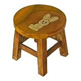 Handmade Bunny Rabbit & Crescent Moon Design Stool