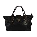[Sabrina Black] Classic Black Double Handle Satchel Bag Handbag Purse
