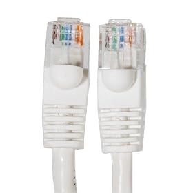 Click here to buy Ethernet Cable, CAT5e - 50 ft White - Gold Plated Male to Male Connectors for Base-T... by eforcity.
