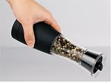 Trudeau Elite Graviti Battery Operated Pepper Mill - All Black