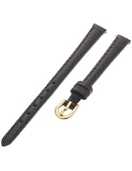 Timex Womens Q7B860 Padded Calfskin 8mm Black Replacement Watchband