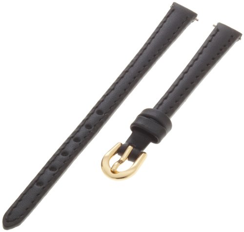 Timex Women's Q7B860 Padded Calfskin 8mm Black Replacement Watchband