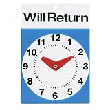 (Price/EA)Will Return Sign W/Clock, 6 x 9