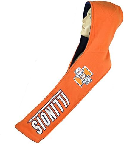 NCAA Illinois Fighting Illini Fleece Hooded Scarf Reversible Winter Warmth Orange