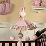 JoJo Designs Musical Baby Crib Mobile - Pink and Brown Modern Polka Dots