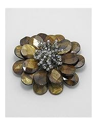 Dyed Mother of Pearls Brooch In White Base