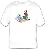 T-shirt with computers, donkey, programmer