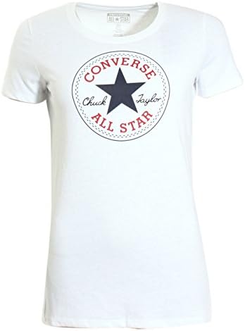 Converse Womens All Star Logo Crew Neck Fitted T-Shirt White - M (UK 12)