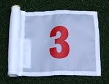 Red Numbered - White Jr. (8 L x 6 H ) Marker Flags For Golf & Putting Green Applications, #3