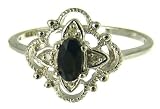 Image of 9ct White Gold Ladies Sapphire And Diamond Fancy Ring