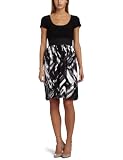 Tiana B Women's Paint Stroke Plaid Printed Prada Twill Mock Two Piece Dress,Black/White,Small