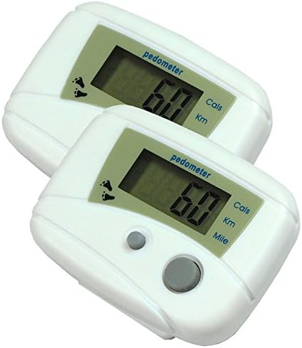 (2) Excercise Clip-On Digital Pedometers w/ LCD Step Counter Run/Walk Calorie Mi