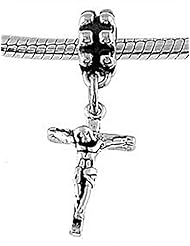 Sterling Silver Crucifix Cross Dangle Bead Charm