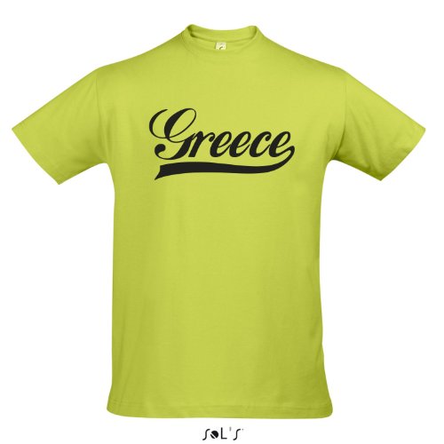 T-Shirt Griechenland Oldschool Greece LÄNDERSHIRT EM / WM FAN Trikot S-XXL , Apple green – schwarz , XXL