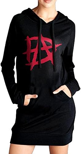 HHKU Women's Dean Wrestler Ambrose Sweatshirts Pockets Hoodie Dress Black Size XL