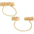 2 Ladies Watch Band Clasps Gold +Safety Chains Buckle