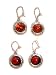 Sterling Silver Cherry Color Amber Earrings