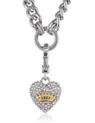 Juicy Couture Silver Pave Heart Starter Charm Necklace, 18"