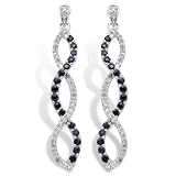 10k White Gold Sapphire and Diamond Twist Earrings
