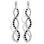 10k White Gold Sapphire and Diamond Twist Earrings