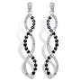 10k White Gold Sapphire and Diamond Twist Earrings