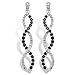10k White Gold Sapphire and Diamond Twist Earrings