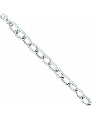 Genuine 14K White Gold Diamond-Cut Oval Link Bracelet 7.5 Inches 3 Grams Of Gold 100% Satisfaction Guaranteed.