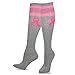 TeeHee Breast Cancer Awareness Cotton Knee High Socks for Women 3-Pair (Pink Ribbons and Stripes)
