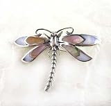 Sterling Silver Shell Inlay Dragonfly Brooch