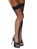 Fishnet Thigh High VINYL TOP Hosiery Black SeXy