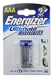 Energizer Ultimate Lithium AAA 2 – pk; Lithium; 1250 mAh; AAA; 1.5 V; 10.5 x 10.5 x 44.5 mm; 7.6 g (629769)
