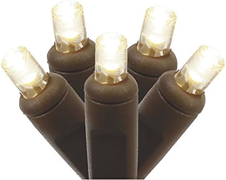Vickerman 100 Count Single Mold Wide Angle LED Light Set-Brown Wire, Warm White