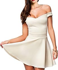 Sexy Vintage Nylon/Spandex Off the Shoulder Skater Dress/Club Dress/Party Dress 
