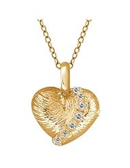 0.18 Ct Round White Sapphire 18K Yellow Gold Pendant