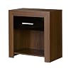 Siracusa One Drawer Bedside Chest in Walnut and High Gloss Black