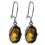 Caribbean Amber and Sterling Silver Circular Studs, 8mm