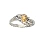 14K White Gold 0.03 ct. Diamond and 6 x 4 MM Oval Shaped Citrine Ring
