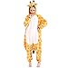Afoxsos Women's Soft Fleece Animal Cartoon Onesie Adult Pajamas Size L Leopard