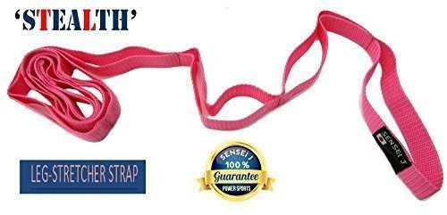 PINK LEG Stretcher FLEX-STRETCH Original SENSEI J Brand Stretching Strap Yoga Pilates , CROSSFIT Toning Exercise resistance STRAP,Kickboxing, Taekwondo Leg Stretcher (New Improved Quality)
