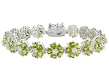 STERLING SILVER 22.95CTW PERIDOT WITH 2.55CTW WHITE TOPAZ BRACELET